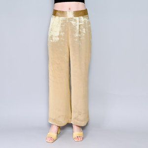 699. RALPH LAUREN COLLECTION Gold Wide-Leg Pants Purple Label Sz 8 30"W